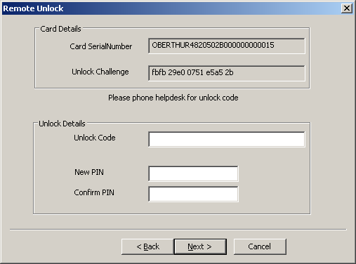 Unlocking cards and resetting PINs